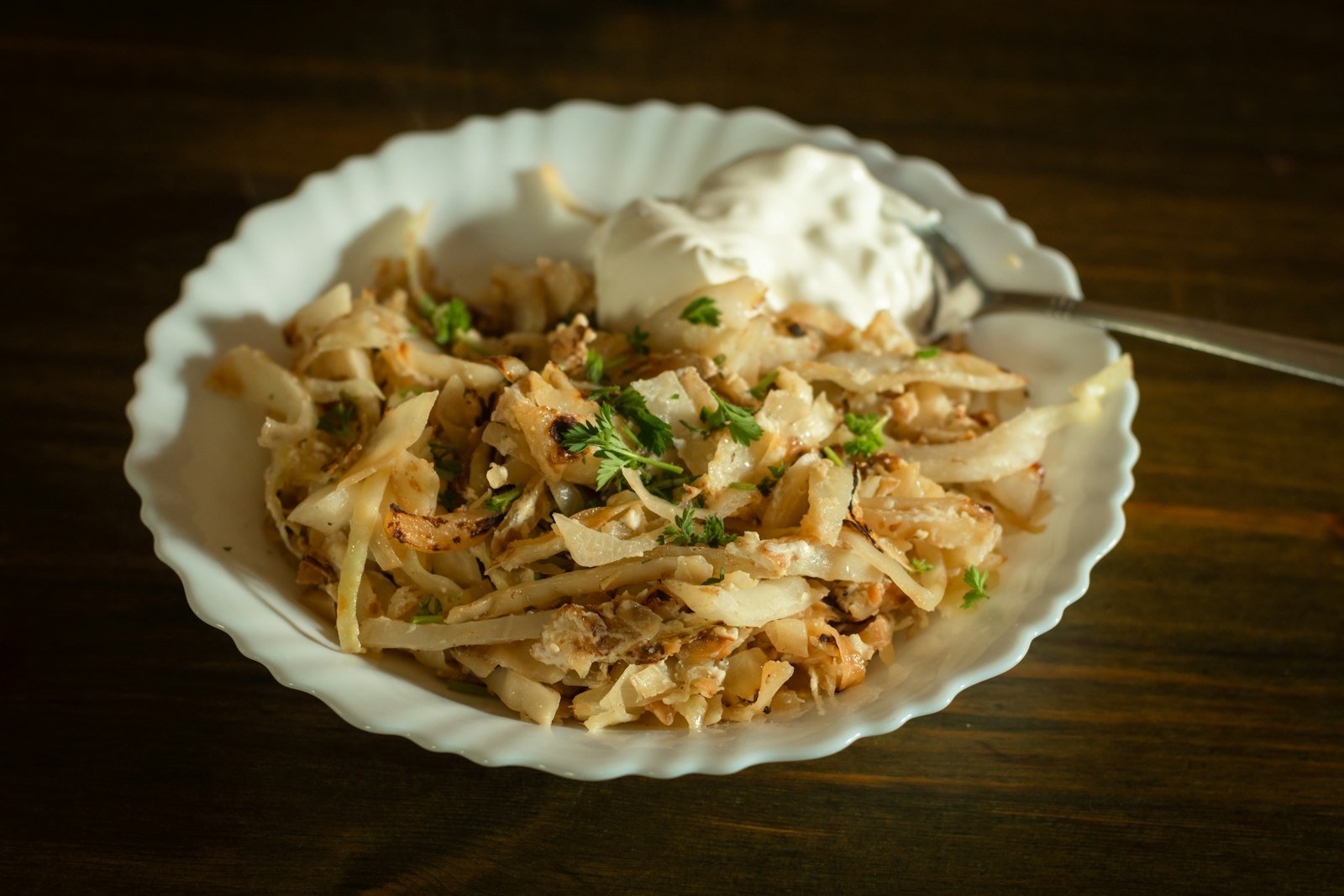 Тушёная капуста с курицей